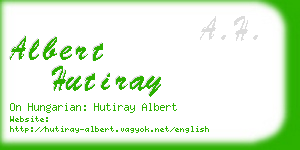 albert hutiray business card